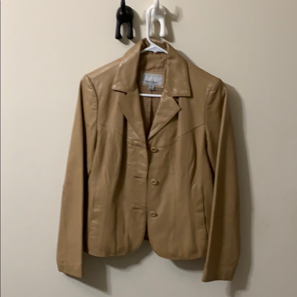 Leather cream/ tan color jacket